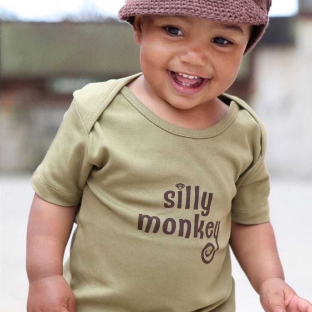 Rugged Butts Olive 'Silly Monkey' Knit Tee